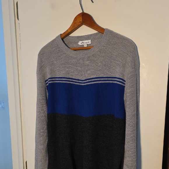 NWOT Peter Millar Large Striped Sweater 100% Meribo Wool Awesome!